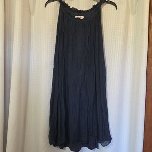 Luisa Ricci 100% Silk Navy Dress Halter Sleeveless Size L